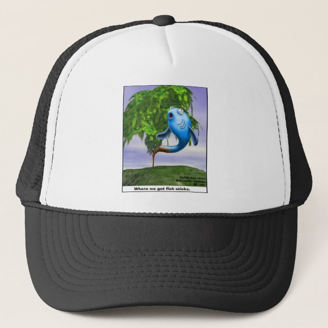 Boné Origem das Camisetas e Presentes Engraçados Fishst (Frente)