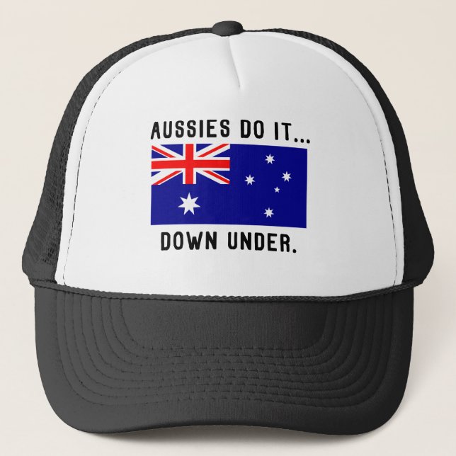 Boné Os Aussies fazem-no… Para baixo abaixo (Frente)