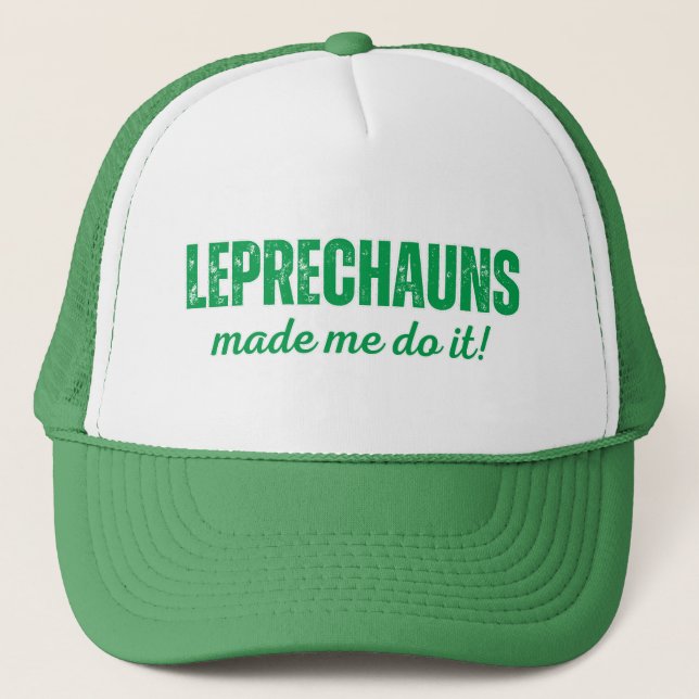 Boné Os leprechauns me fizeram fazer isso! (Frente)