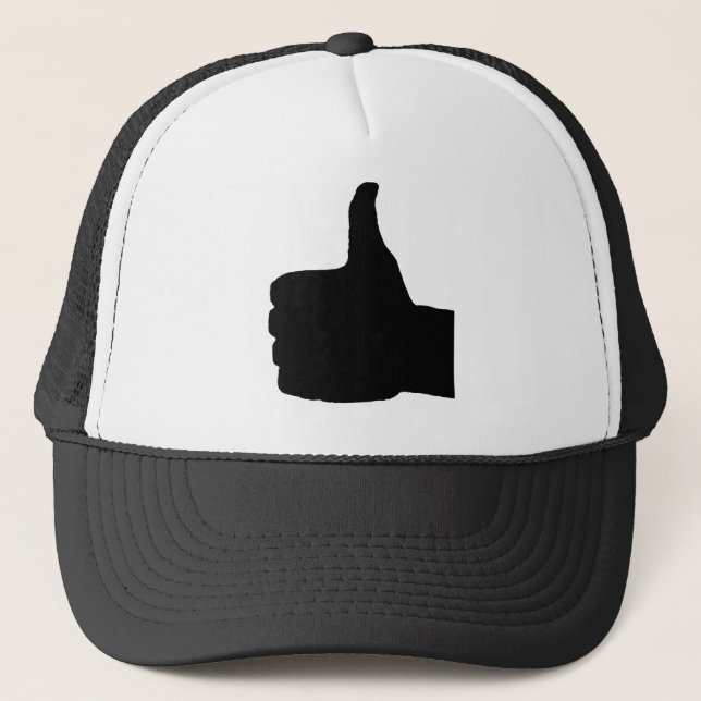 Boné Os polegares levantam o gesto, branco para trás (Frente)
