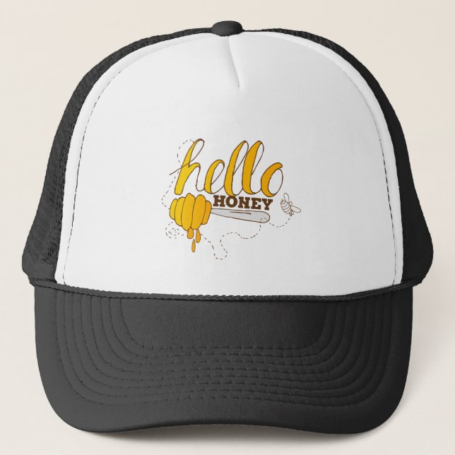 Boné Ouro Amarelo e Brown Hello Honey (Frente)
