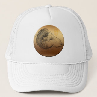 Boné Ouro Chinês Ram Ano Zodíaco Aniversário Hat