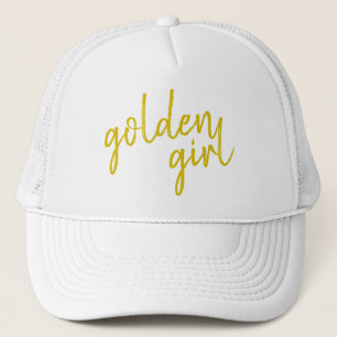 Boné Ouro Girl   Script Dourado moderno