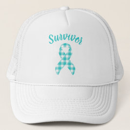 Boné Ovarian Cancer Awareness Teal Ribbon Survivor