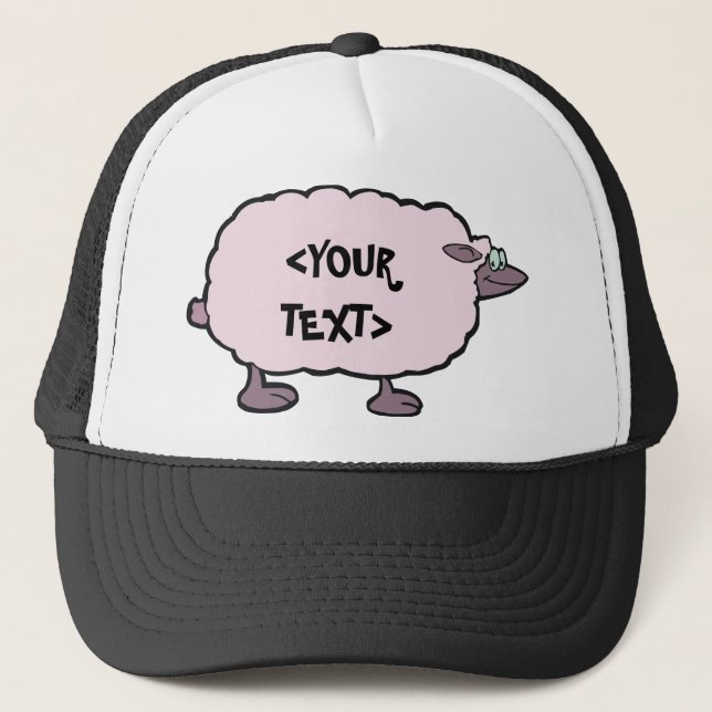 Boné Ovinos Rosa,<YOUR TEXT> (Frente)