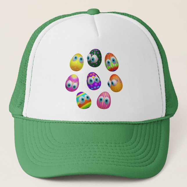 Boné Ovos de Páscoa de desenho animado fofos e engraçad (Frente)