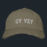 Boné Oy Vey Funny Yiddish Citação de Blush<br><div class="desc">Simples citação de humor judeu em Yiddish Oy Vey em taupe e blush.</div>