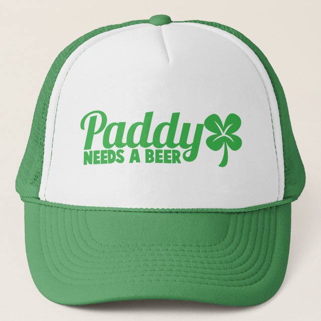 Boné PADDY precisa de uma cerveja! design de bebida Dia (Frente)