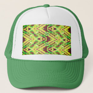 Boné Padrão castanho e verde