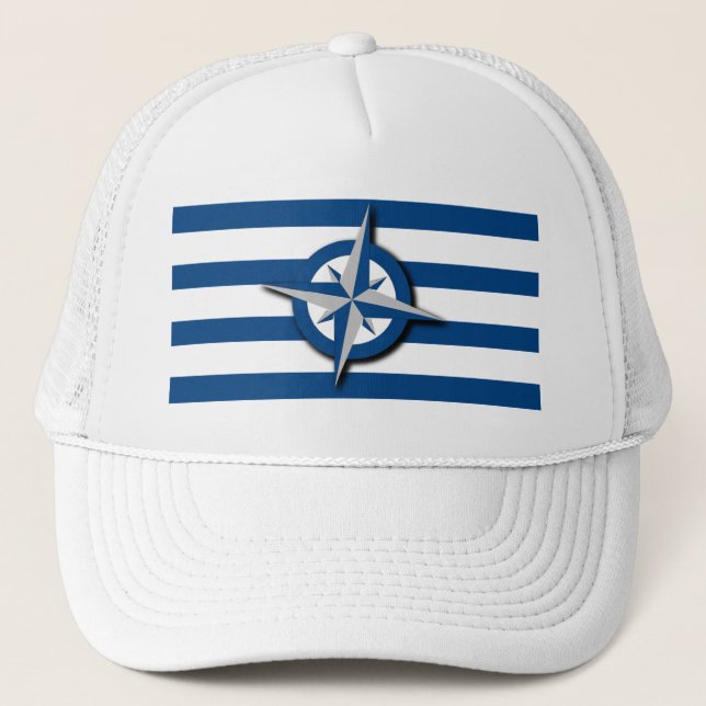 Boné Padrão Compass e Stripes Náutico Inspirado (Frente)