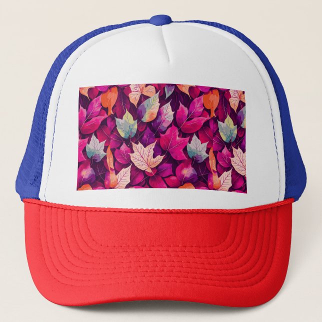 Boné Padrão de Folhas de Outono Coloridas-68218 (Frente)