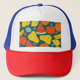 Boné Padrão de Fruta tropical desenhada à mão