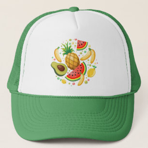 Boné Padrão de Frutas de Verão Fresco