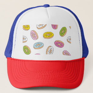 Boné Padrão de rosquinha de porta, design sem costura.