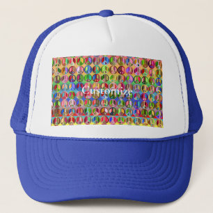 Boné padrão de símbolos de paz multicoloridos