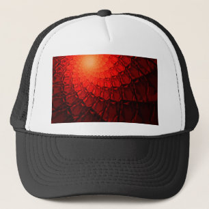 Boné Padrão Fractal Vermelho