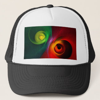 Boné Padrão Moderno de Abstrato de Arte Yin Yang Verde