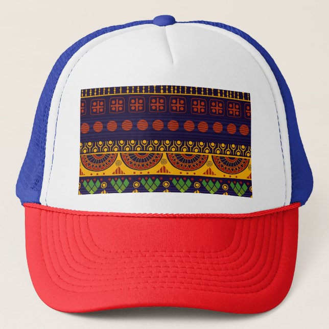 Boné Padrão tribal, versátil para vários usos. (Frente)
