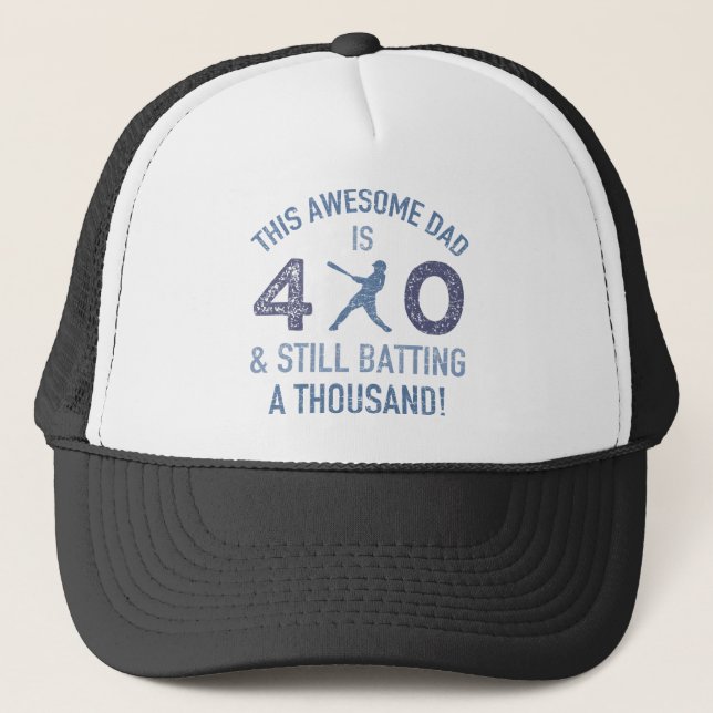 Boné Pai aniversário de 40 anos Baseball (Frente)