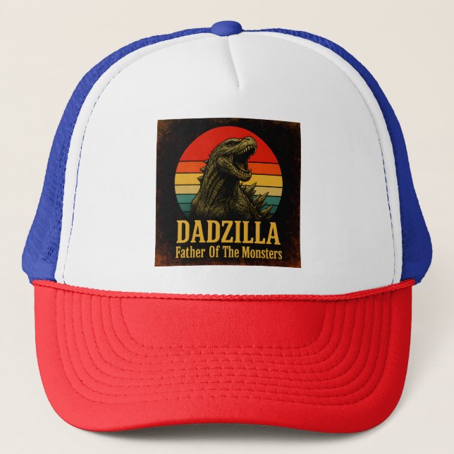 Boné Pai Dadzilla Do Dia de os pais Dos Monstros (Frente)