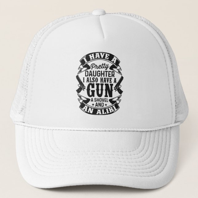 Boné Pai de arma - 🔫 proteção contra pai 👧 (Frente)