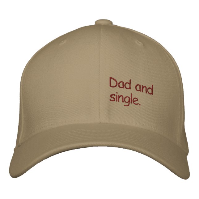 Boné Pai e solteiro. Bordado vermelho para homens (Frente)