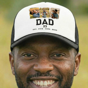 Boné Pai Estabelecido Negrito Preto Branco 3 Foto Chapé