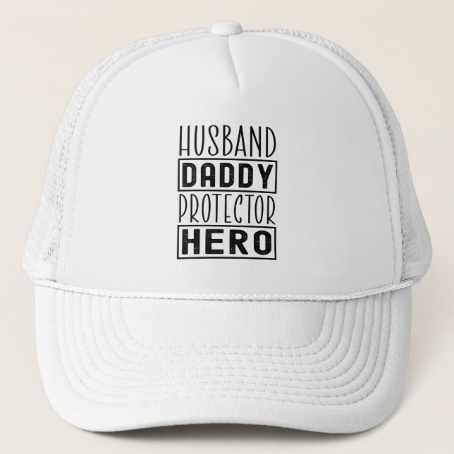 Boné Pai Herói Pai Protetor Hero Veterano Funny (Frente)