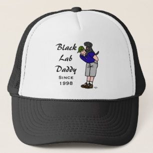 Boné Pai preto personalizado de Labrador