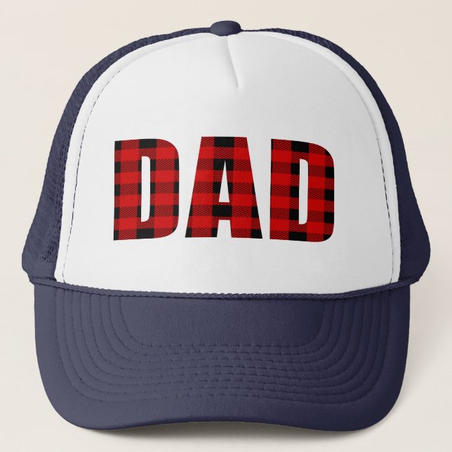 Boné Pai Tartan Pattern Christmas Gift Trucker Hat (Frente)