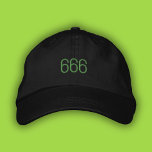 Boné pai verde Pop 666 Angel Girl Summer Hat<br><div class="desc">pai bordado de chic 666 minimalista em texto verde</div>