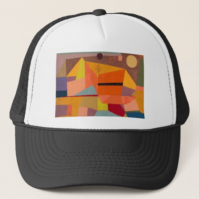 Boné Paisagem Joyful Mountain por Paul Klee (Frente)