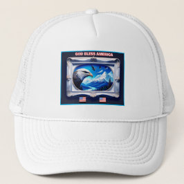Boné Paisagem Patriótica Com Bandeiras Americanas Da Ág