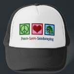 Boné Paisagismo do Amor de Paz<br><div class="desc">Peace Love Paing presente de Natal para uma paisagista que é especialista em horticultura e que transforma seu jardim ou gramado com bonito flora e fauna. Um presente bonito para alguém que manicure perfeitamente a grama e flores do seu gramado ou uma empresa arborista que faz aparas de árvores. Design...</div>