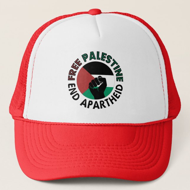 Boné Palestina Livre Termina Apartheid Bandeira Palesti (Frente)