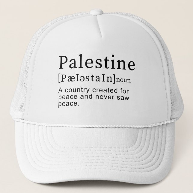 Boné Palestina Significado design da Palestina Texto de (Frente)