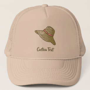 Boné Palha Desenhada Mão Amarelo