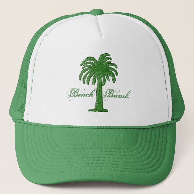 Boné Palm Tree Boné/Beach Bumb-Design Green 1 (Frente)