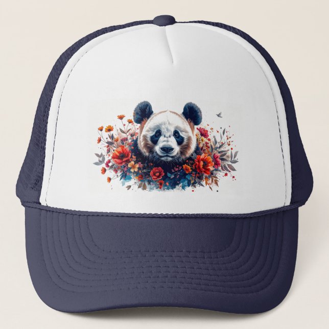 Boné Panda Amongst Flowers (Frente)