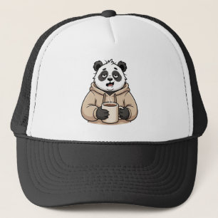 Boné Panda Café Desenho Animado Muito Cansado Para Func