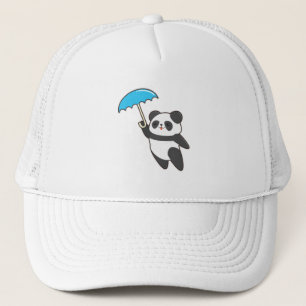 Boné Panda em Chuva com Guarda-chuvas