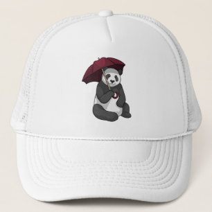 Boné Panda em Chuva com Guarda-chuvas