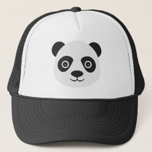 Boné Panda Face Black and White Bear