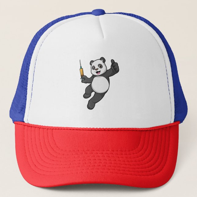 Boné Panda na Vacinação com Seringa (Frente)