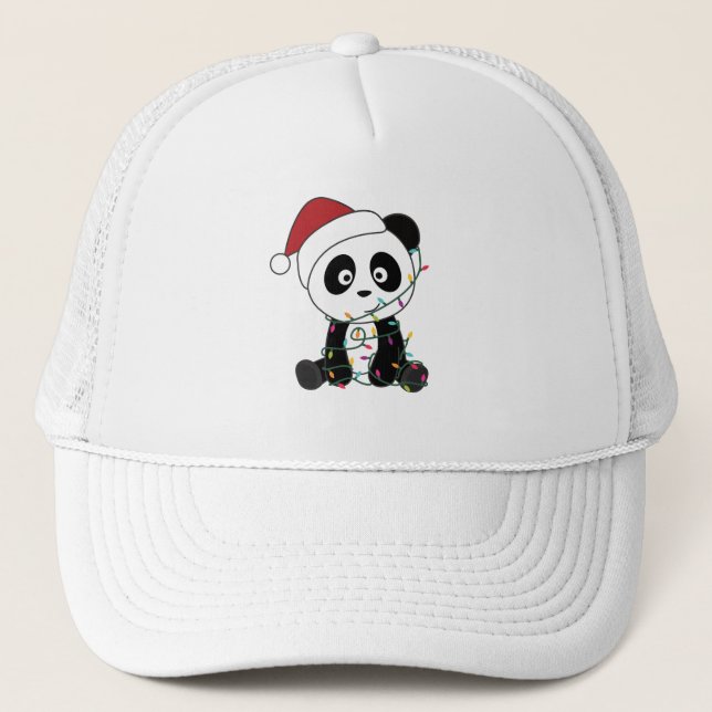 Boné Panda Natal Neve Animais de inverno Pandas (Frente)
