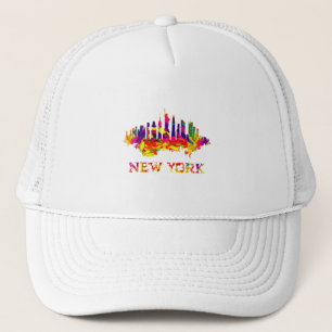 Boné Panorama de Nova York brilhante colorido