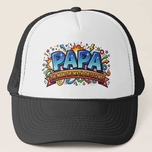 Boné Papa The Man The Myth The Legend Funny Comic Retro (Frente)