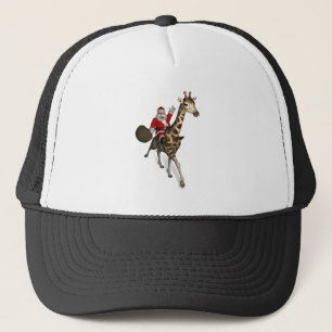 Boné Papai Noel Andando Uma Girafa