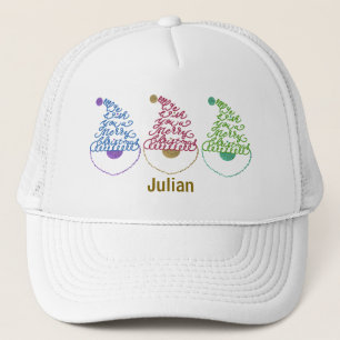 Boné Papai Noel Brilho Moderno Fofo Personalizado Natal