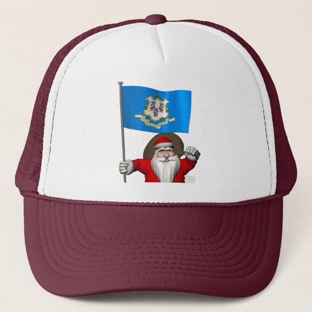Boné Papai Noel Com Alferes De Connecticut (Frente)